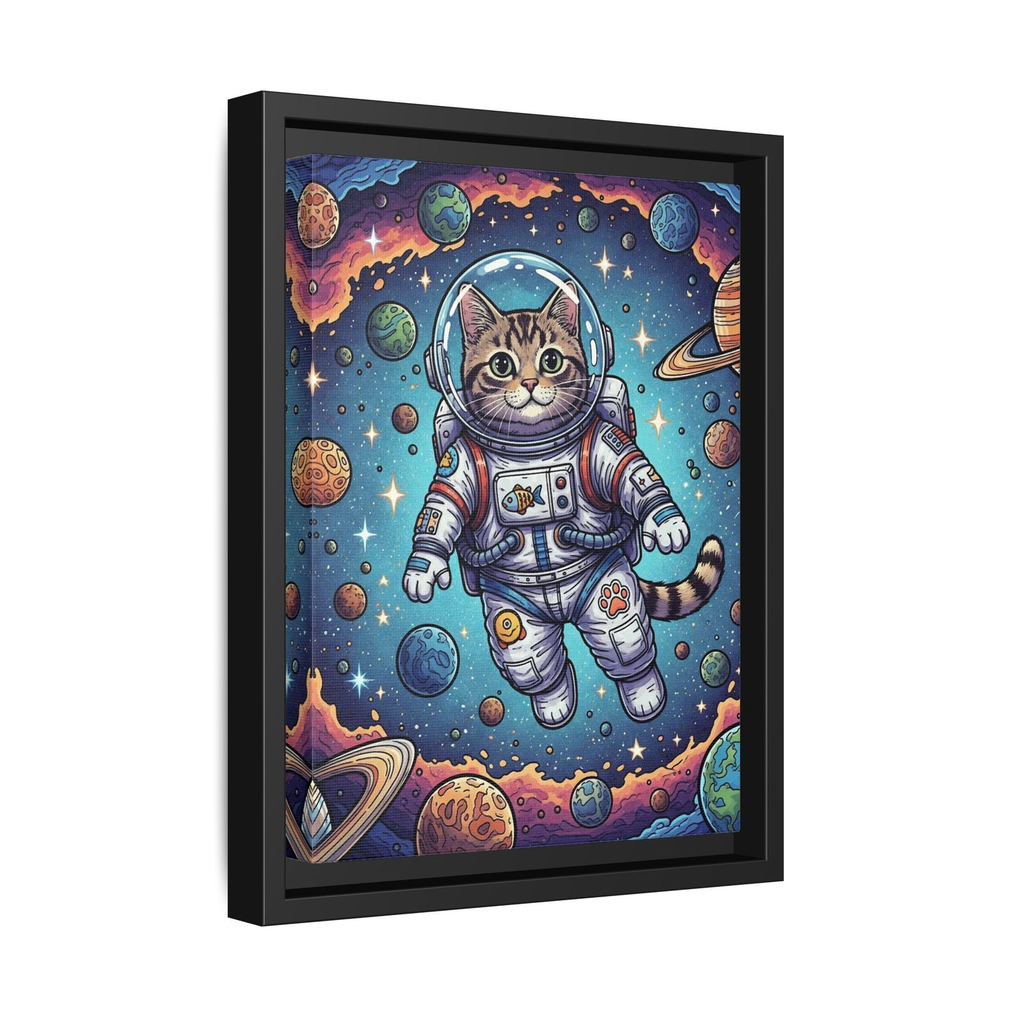 Astronaut Cat - Framed Canvas