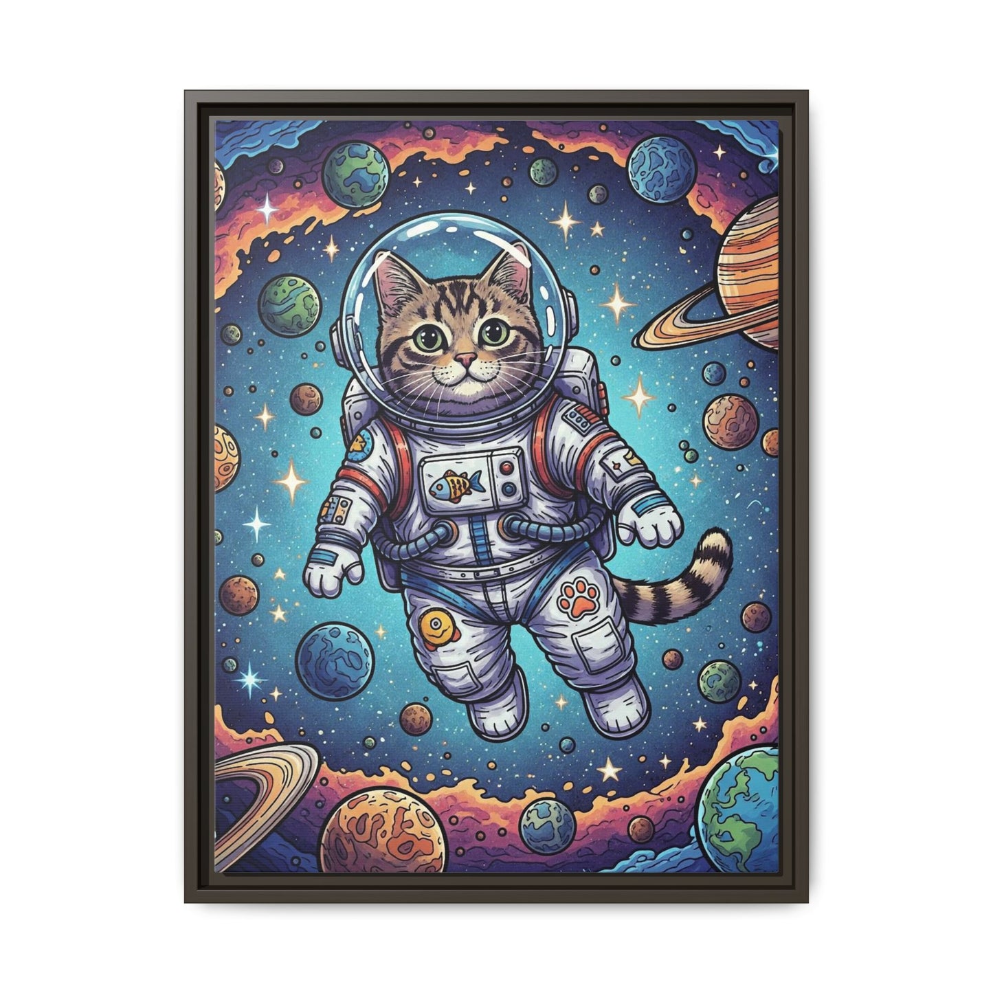Astronaut Cat - Framed Canvas
