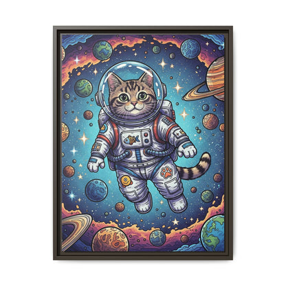 Astronaut Cat - Framed Canvas