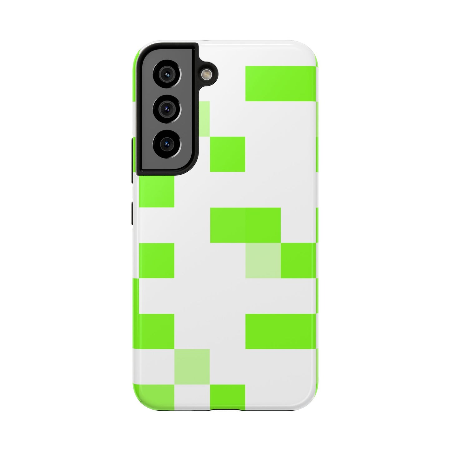 Lime Green Pixel Grid - Phone Case