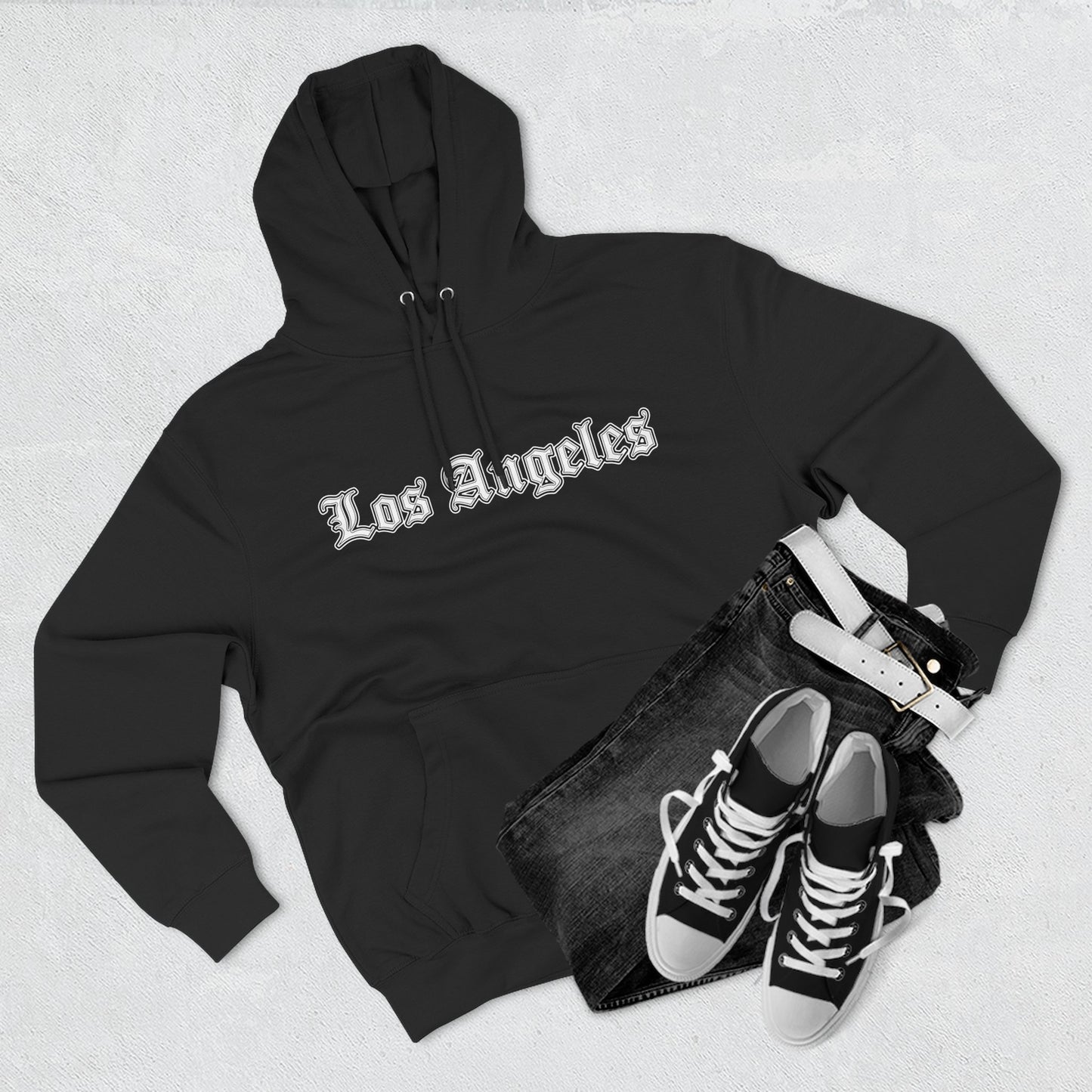 Los Angeles Three-Panel Fleece Hoodie, Cozy Sweatshirt, Streetwear Apparel, Gift for Her/Him, Casual Style, Travel Hoodie