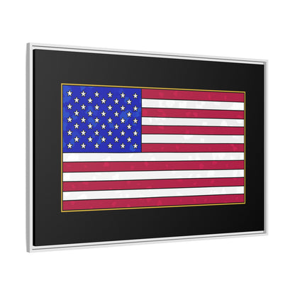 New Glory American Flag (Gold Edge Edition) - Framed Canvas