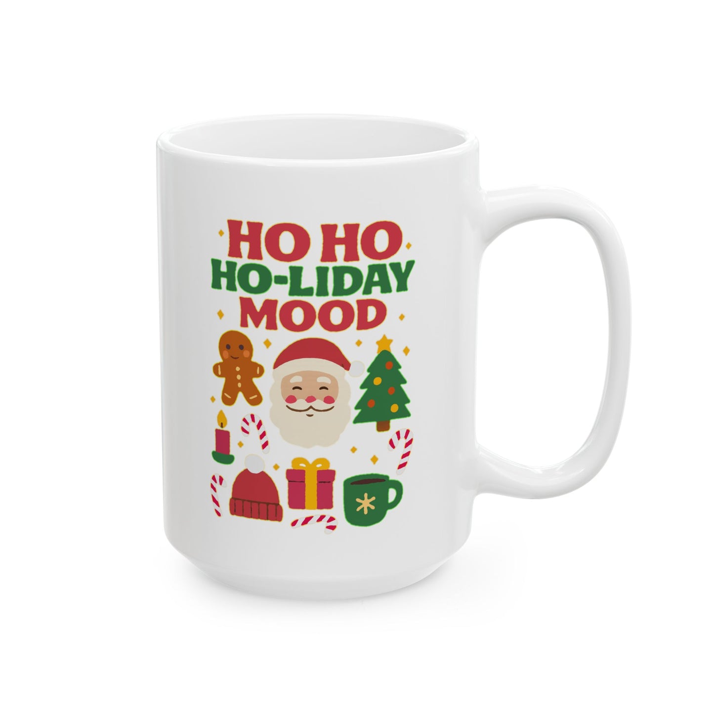 Festive Holiday Ceramic Mug, Christmas Coffee Cup, Holiday Gift Mug, Cute Gingerbread Design, Cozy Winter Drinkware
