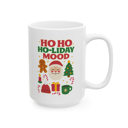 Festive Holiday Ceramic Mug, Christmas Coffee Cup, Holiday Gift Mug, Cute Gingerbread Design, Cozy Winter Drinkware
