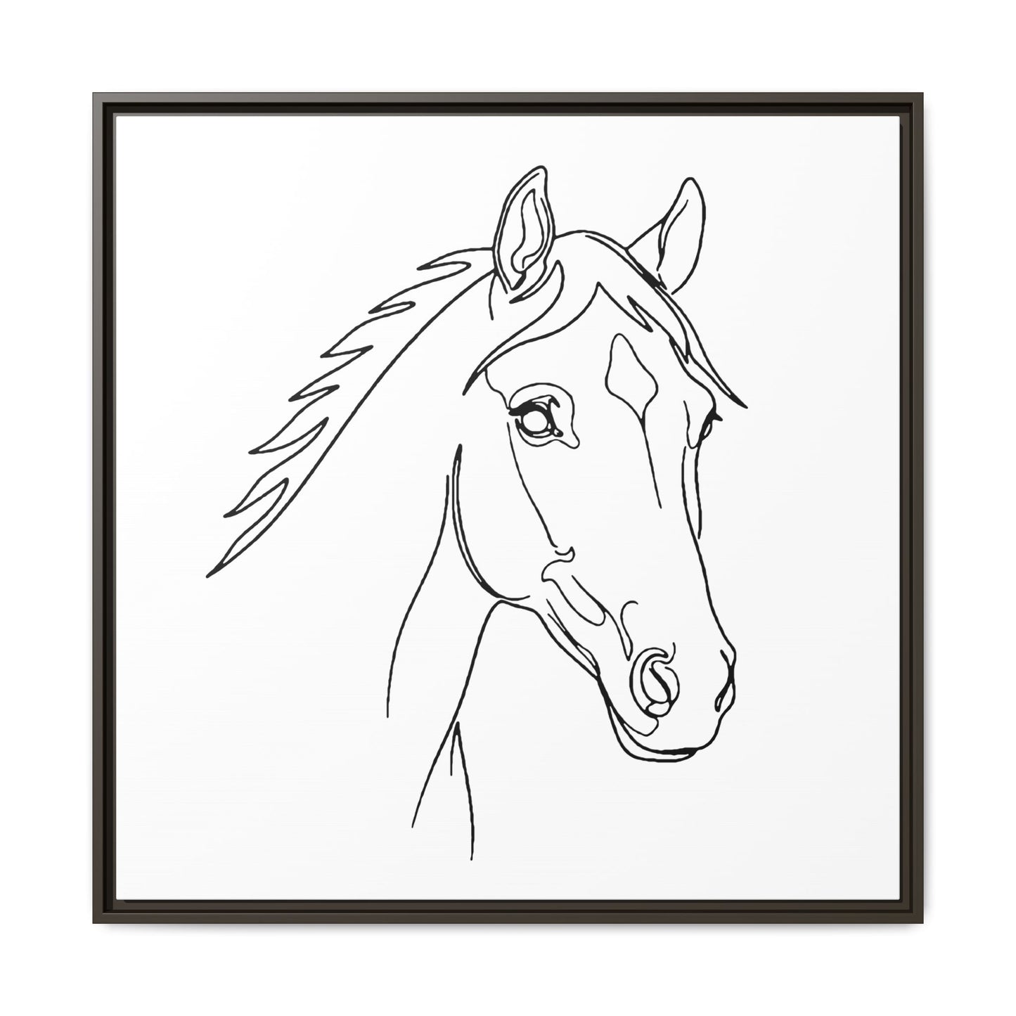 Horse Portrait Sketch - Framed Canvas