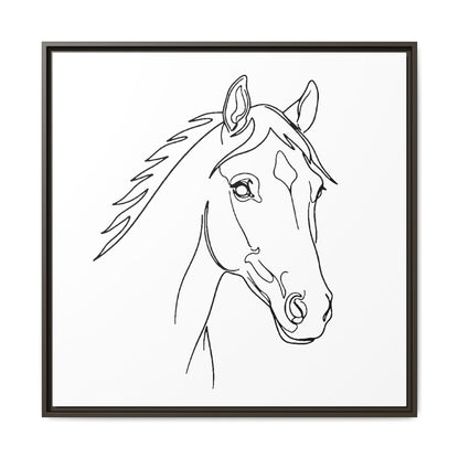 Horse Portrait Sketch - Framed Canvas