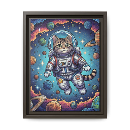 Astronaut Cat - Framed Canvas