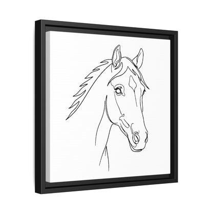 Horse Portrait Sketch - Framed Canvas