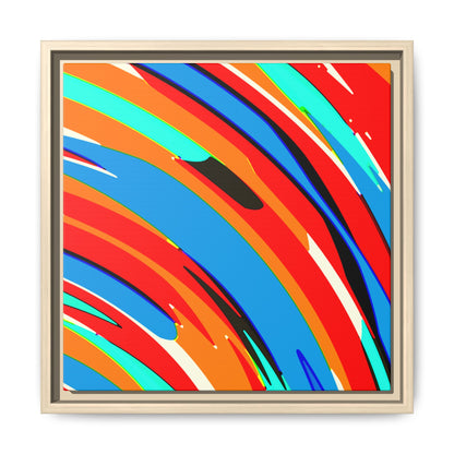 Abstract Rainbow Swirl Arc - Framed Canvas