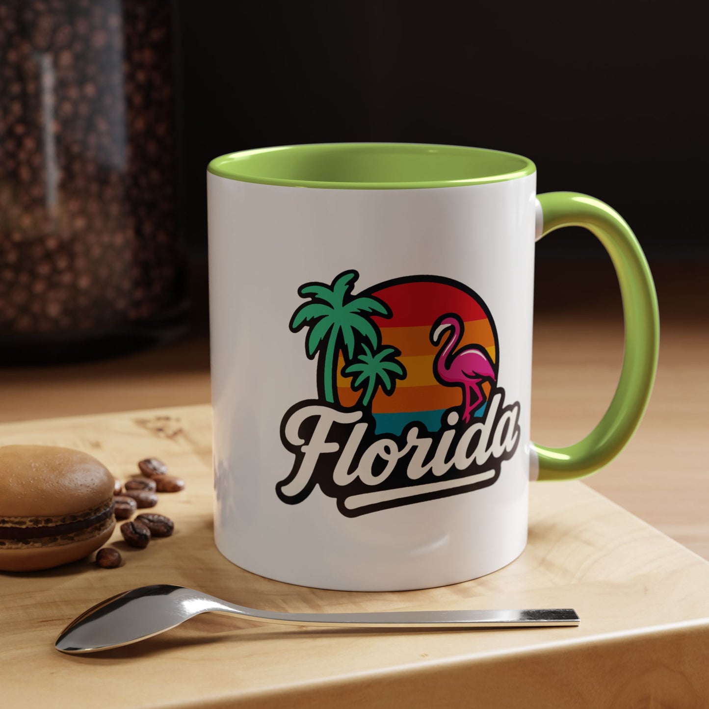 Florida Sunset Palm - Color Accent Mug