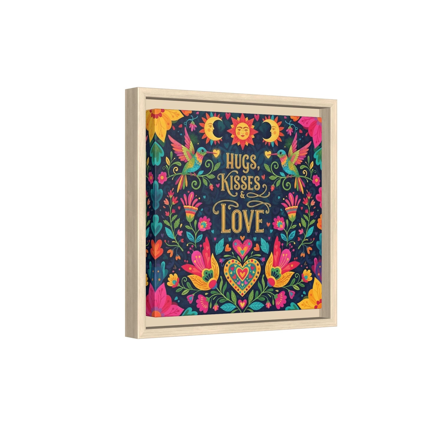 Hugs, Kisses & Love - Framed Canvas