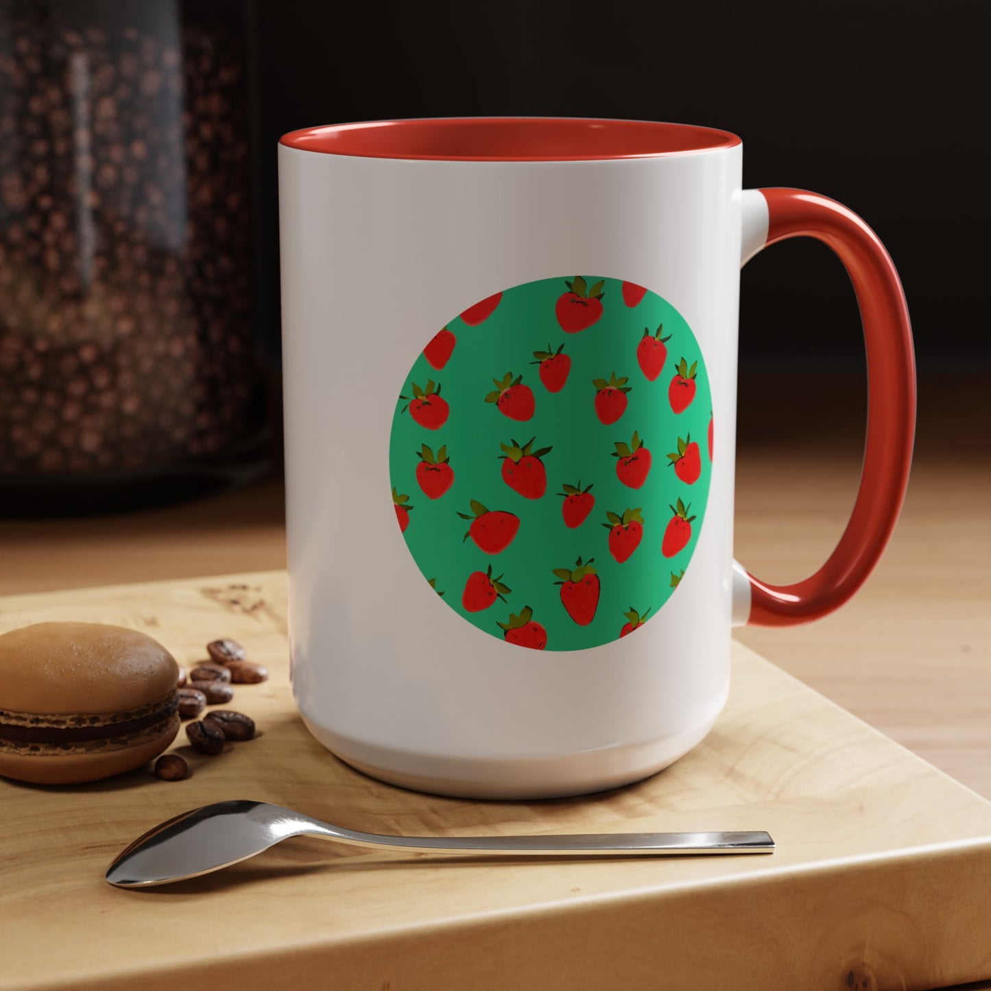 Strawberry Pattern - Color Accent Mug