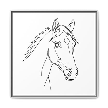 Horse Portrait Sketch - Framed Canvas