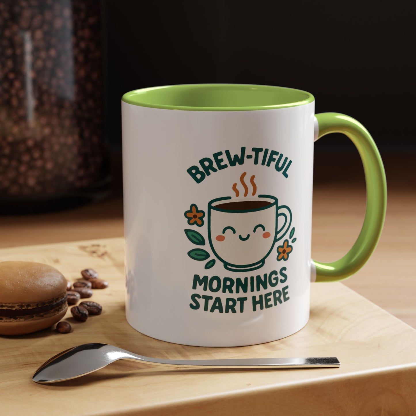 Brew-tiful Mornings Coffee Mug, Cute Coffee Cup for Morning Rituals, Perfect Gift for Coffee Lovers, Birthdays, Home Decor