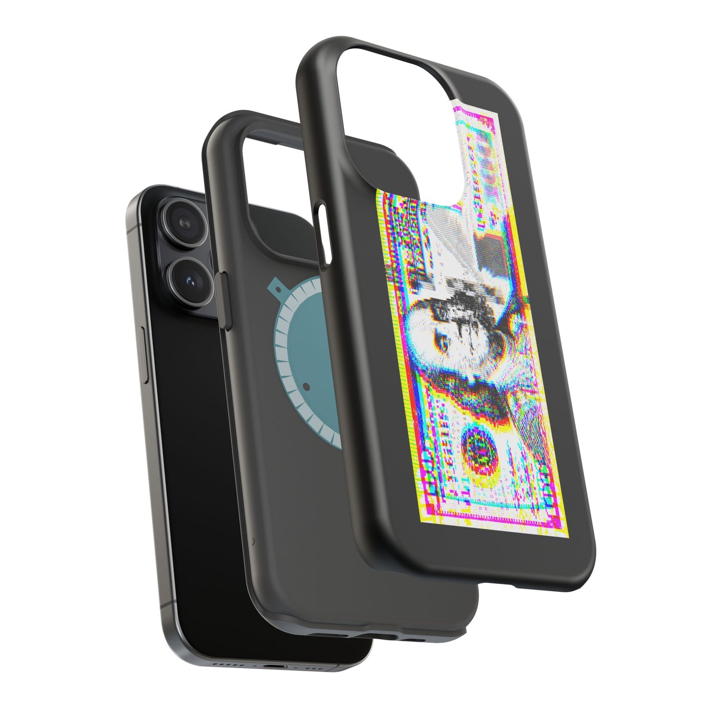 100 Dollars Bill - Neon Color Explosion - Magnetic Phone Case