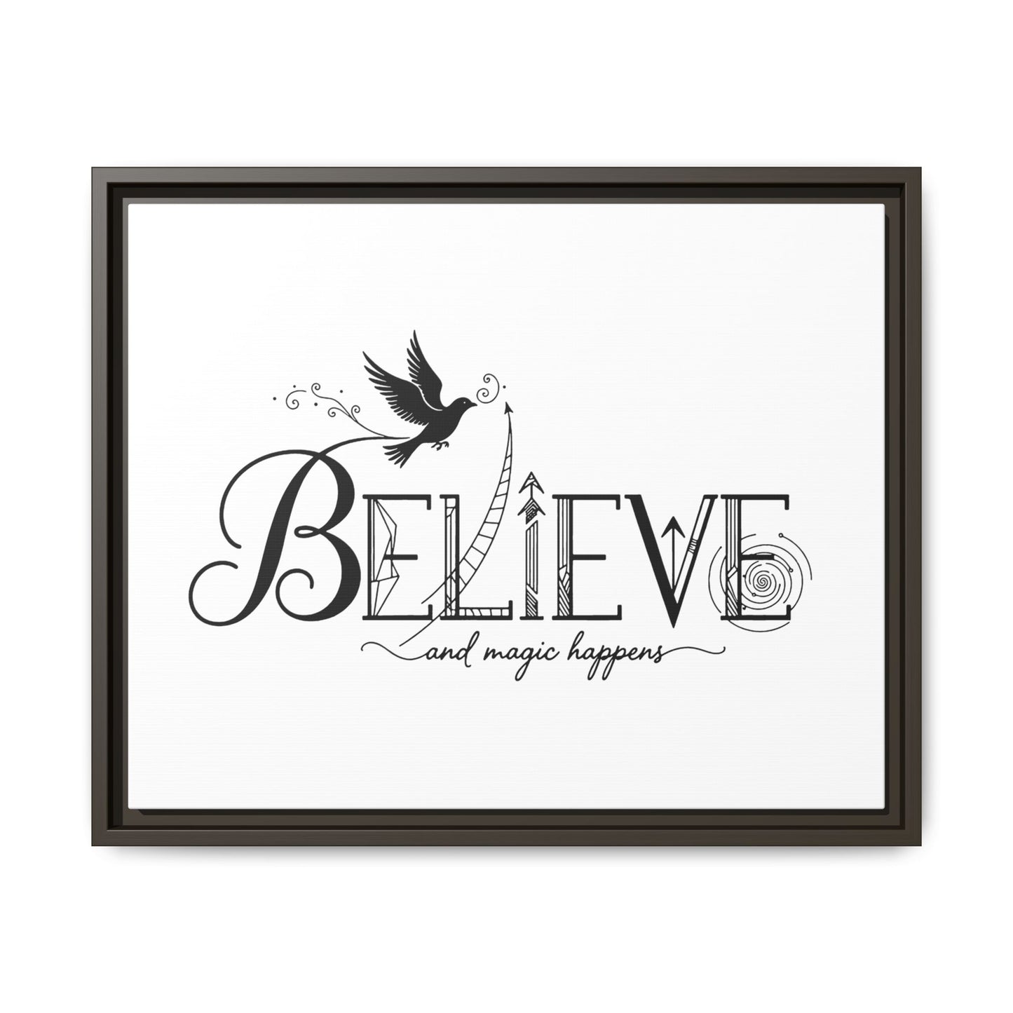 Believe and Magic Happens - Framed Canvas