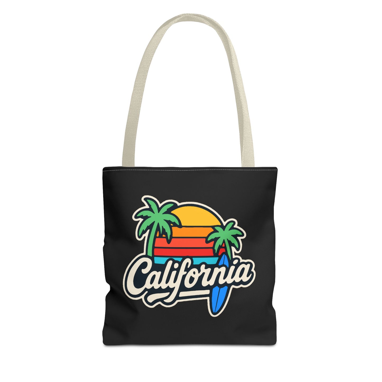 California Retro Tote Bag - Beach Vibes, Summer Accessory, Travel Bag, Gift for Friends, Eco-Friendly Shopping