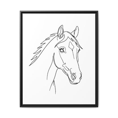 Horse Portrait Sketch - Framed Canvas
