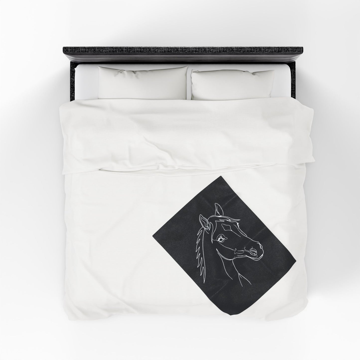 Horse Portrait Sketch - Plush Blanket