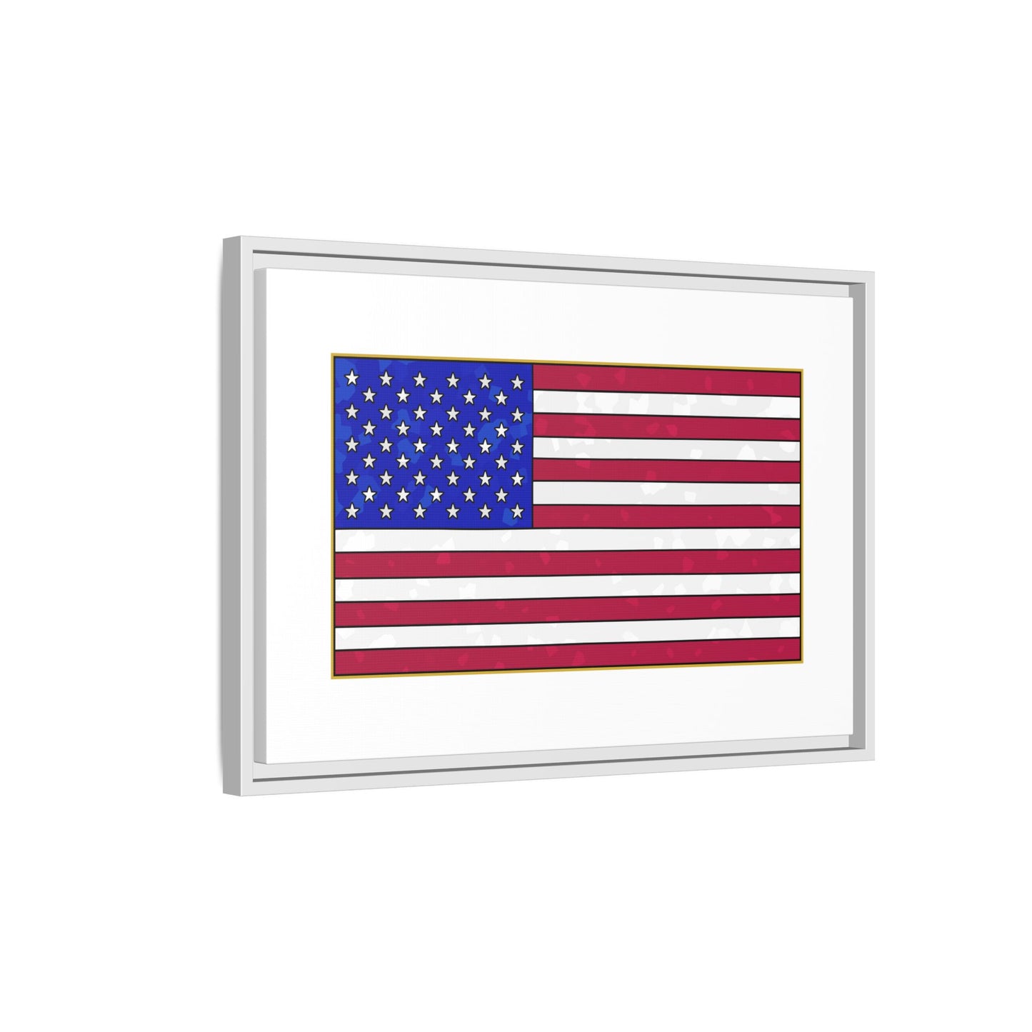 New Glory American Flag (Gold Edge Edition) - Framed Canvas