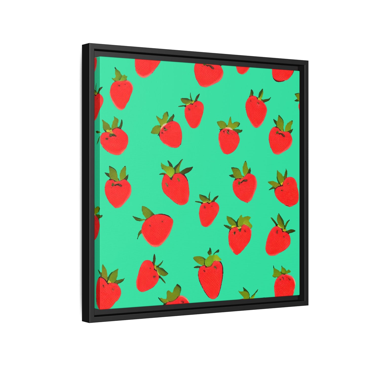 Strawberry Pattern - Framed Canvas