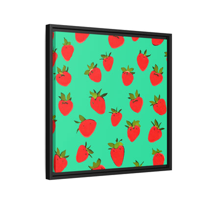 Strawberry Pattern - Framed Canvas
