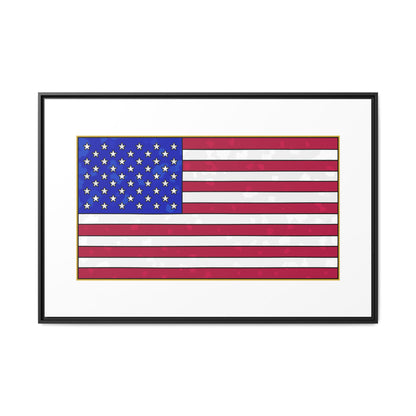 New Glory American Flag (Gold Edge Edition) - Framed Canvas
