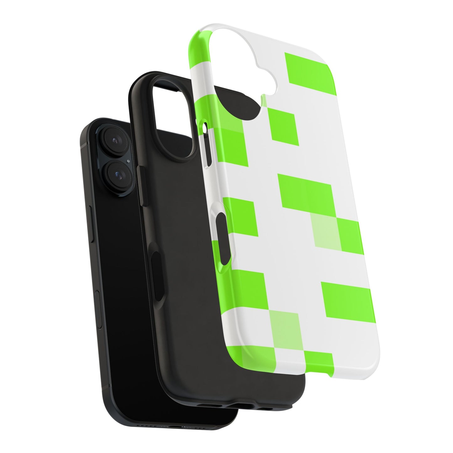 Lime Green Pixel Grid - Phone Case