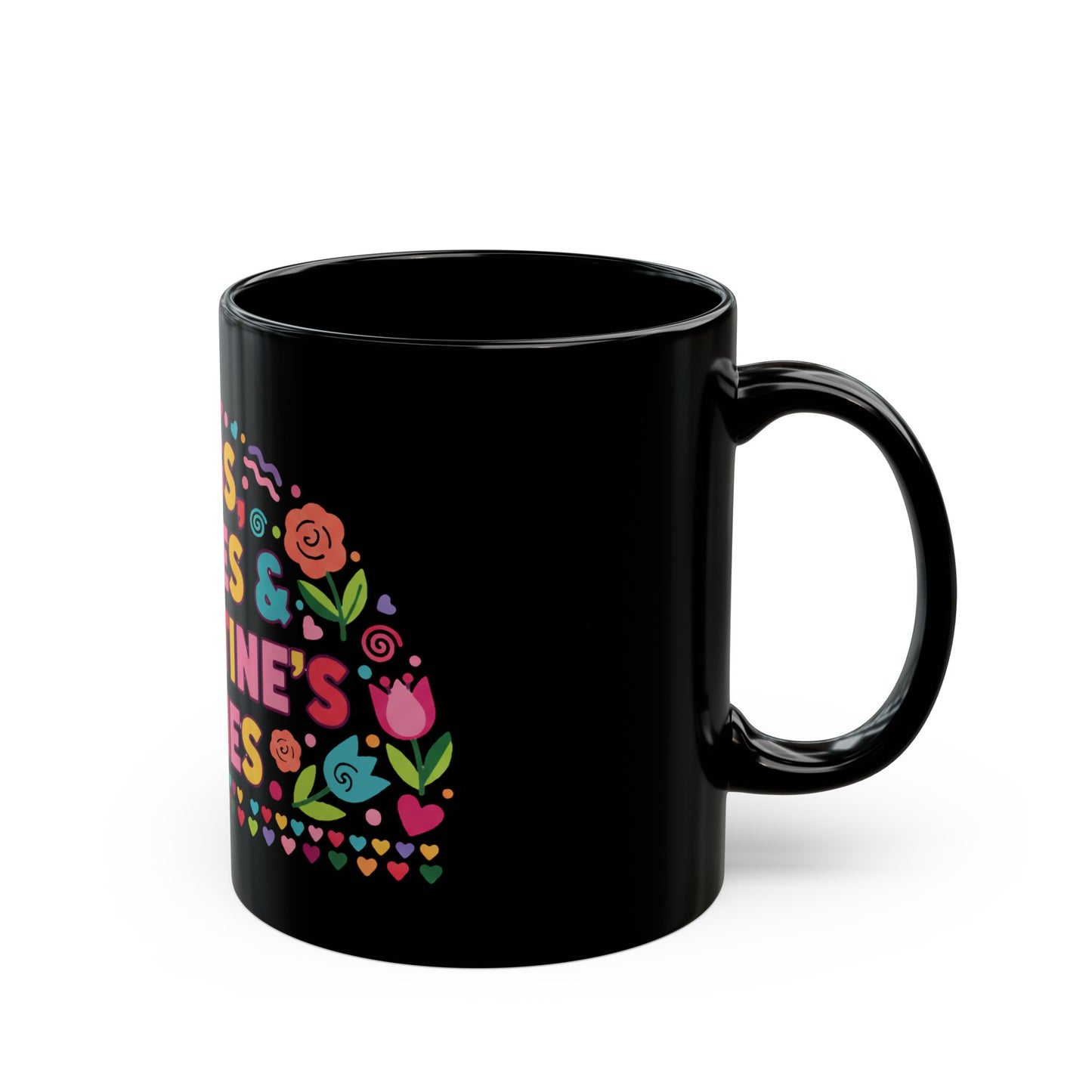 Hugs, Kisses & Valentine’s Wishes - Black Mug