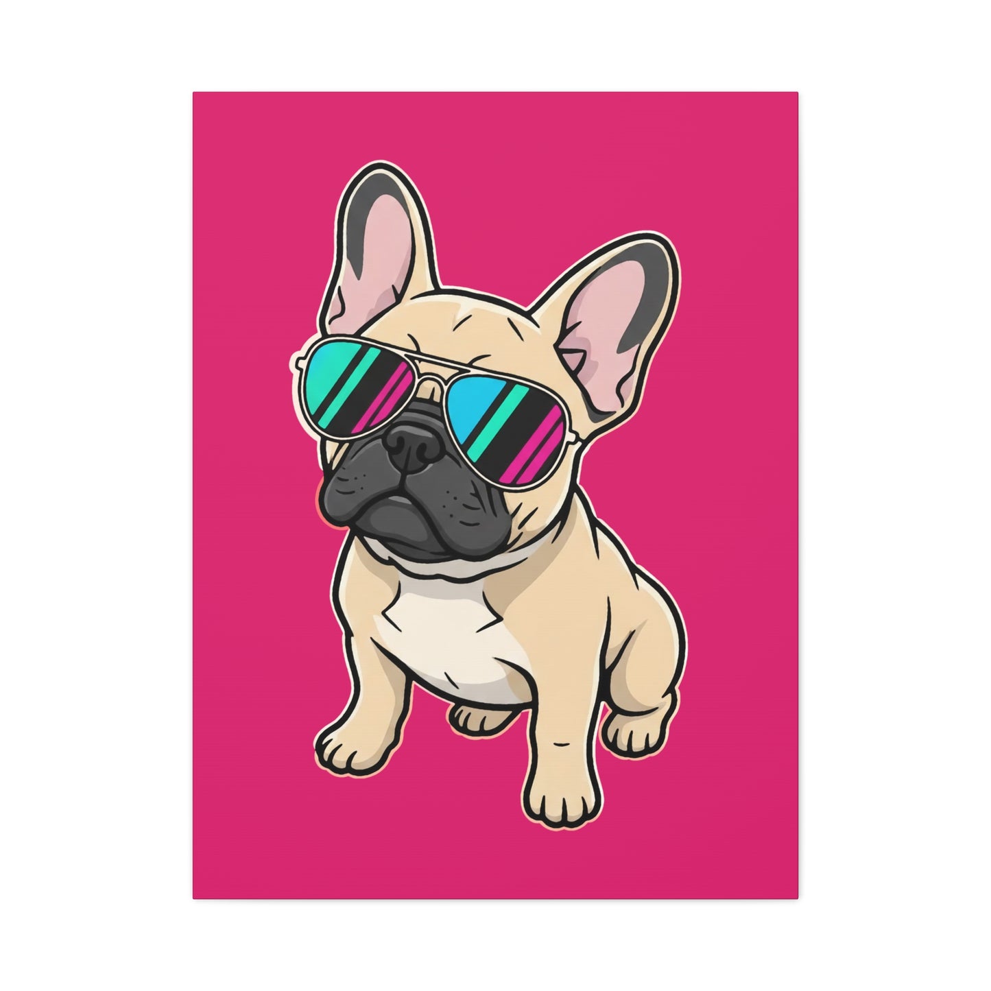 French Bulldog with Sunglasses - Canvas