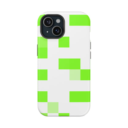 Lime Green Pixel Grid - Magnetic Phone Case