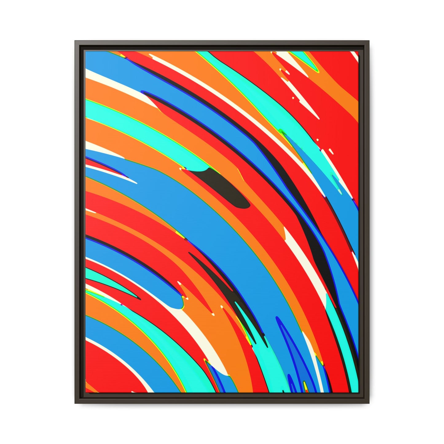 Abstract Rainbow Swirl Arc - Framed Canvas
