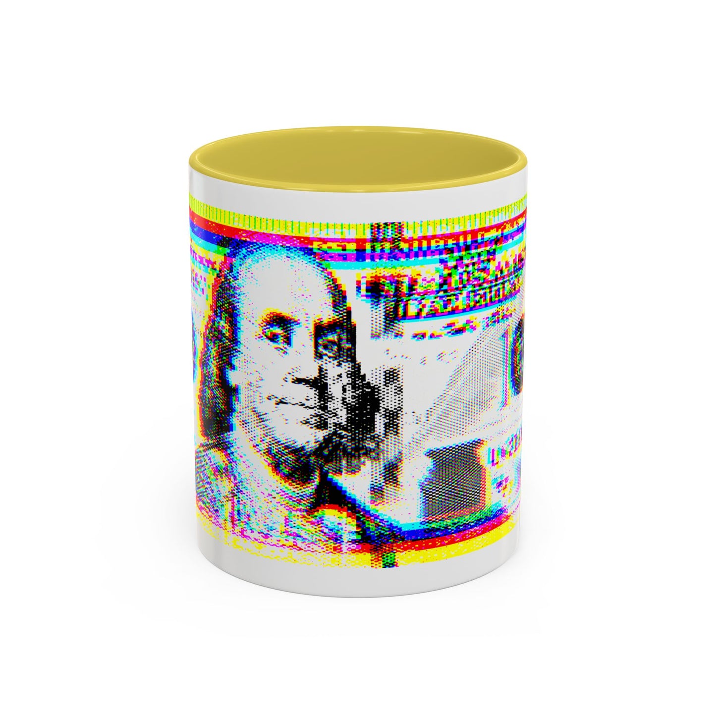100 Dollars Bill - Neon Color Explosion - Color Accent Mug