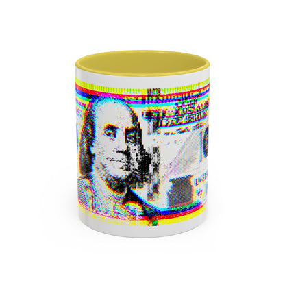 100 Dollars Bill - Neon Color Explosion - Color Accent Mug