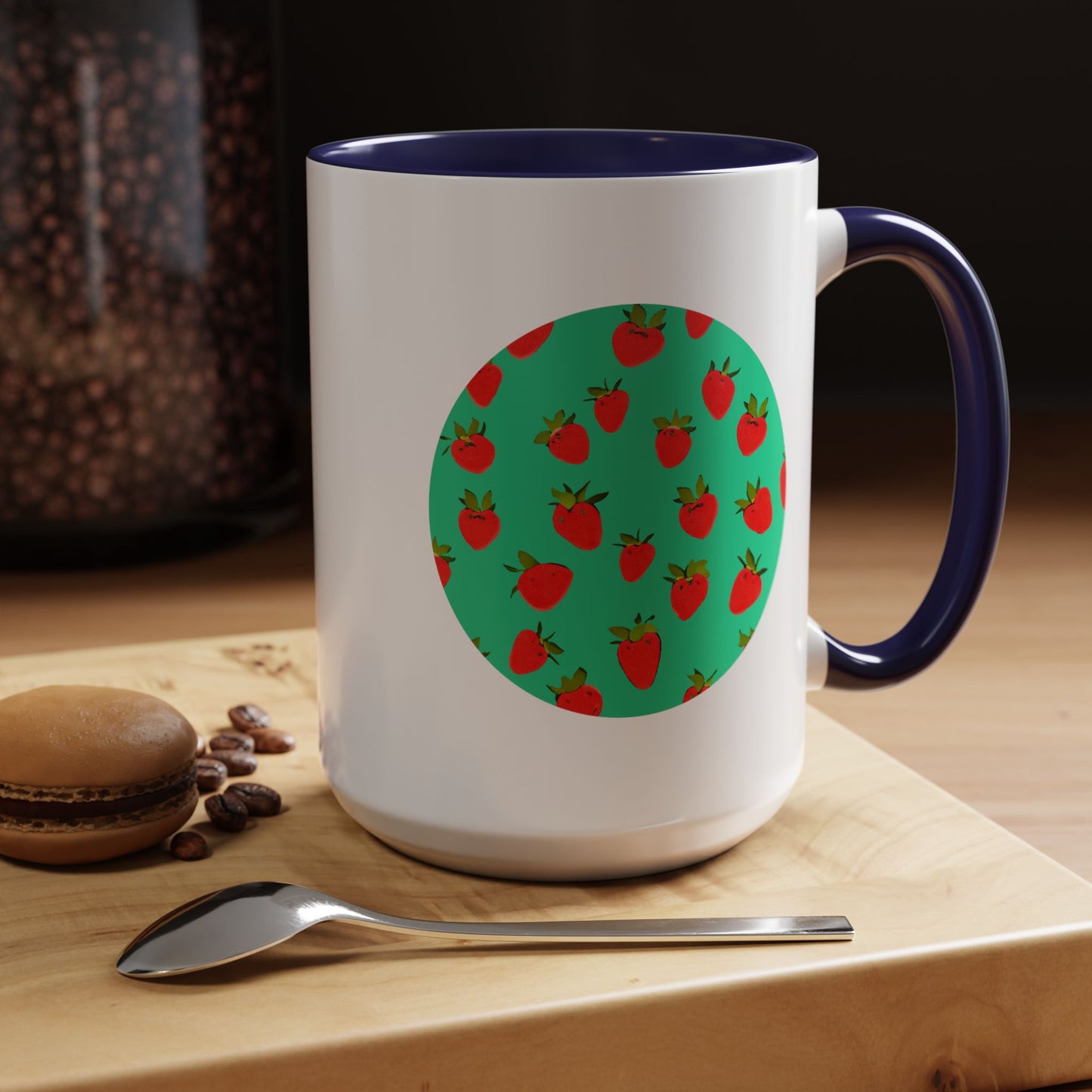 Strawberry Pattern - Color Accent Mug