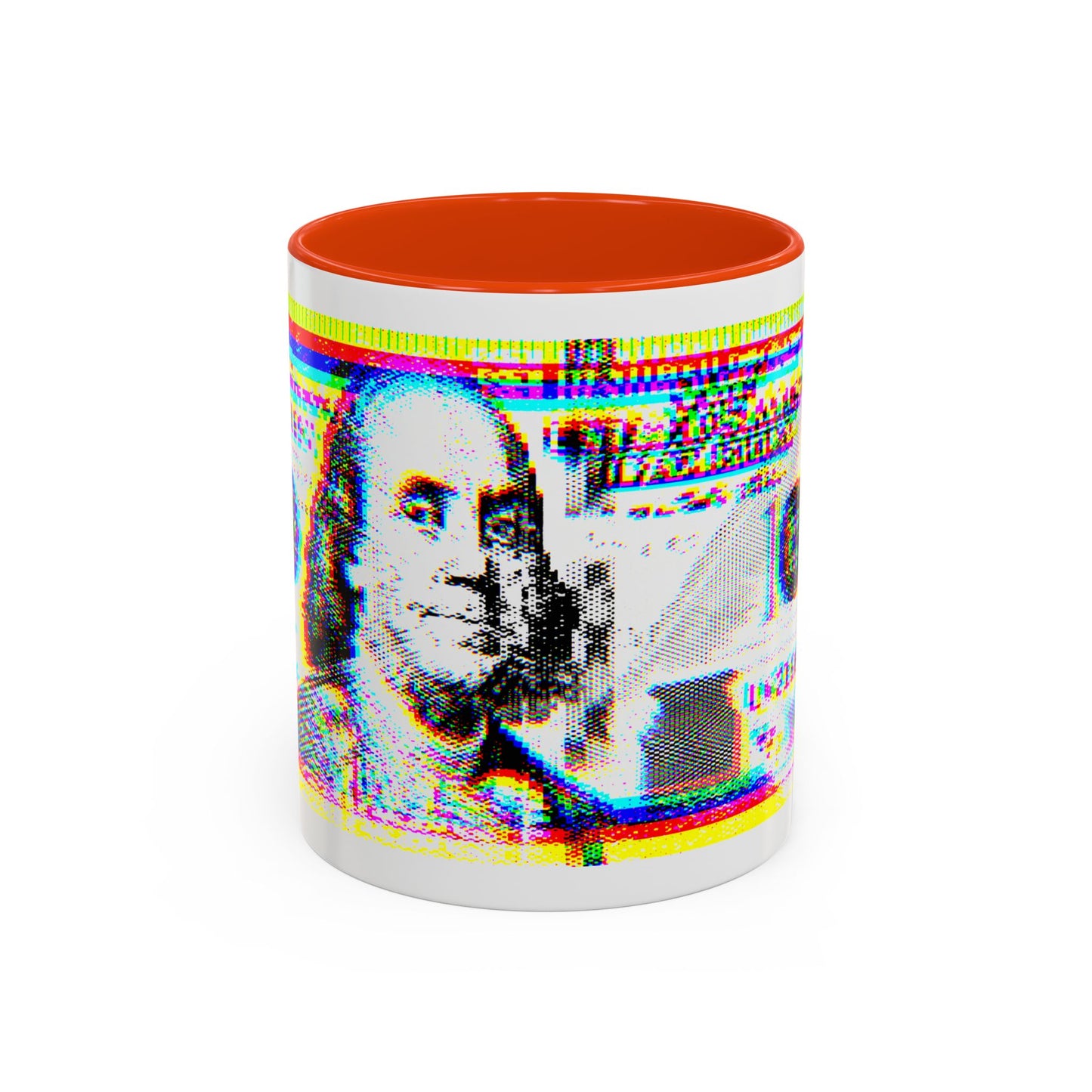 100 Dollars Bill - Neon Color Explosion - Color Accent Mug