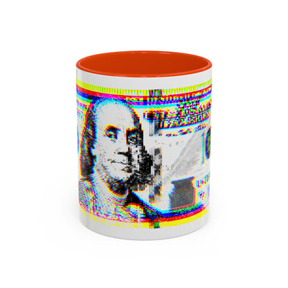 100 Dollars Bill - Neon Color Explosion - Color Accent Mug