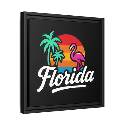 Florida Sunset Palm - Framed Canvas