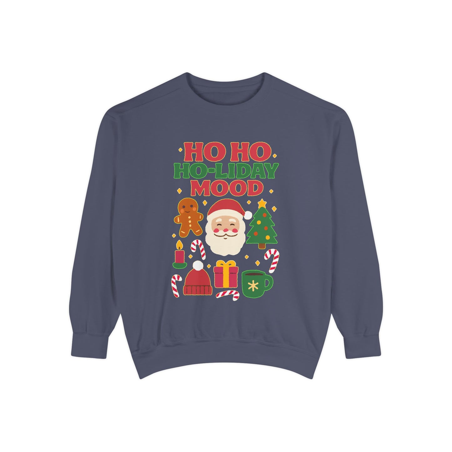 Festive Sweatshirt, Ho Ho Ho-liday Mood, Christmas Gift, Unisex Pullover, Cozy Holiday Wear, Cute Sweater, Winter Apparel