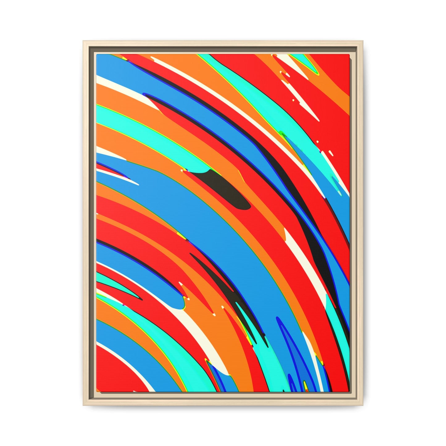 Abstract Rainbow Swirl Arc - Framed Canvas
