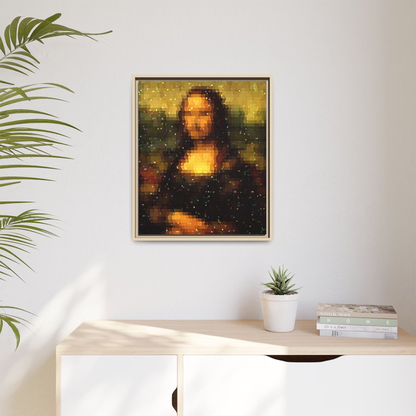 Pixel Muse — Silent Smile - Framed Canvas