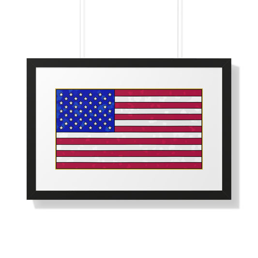 New Glory American Flag (Gold Edge Edition) - Framed Poster