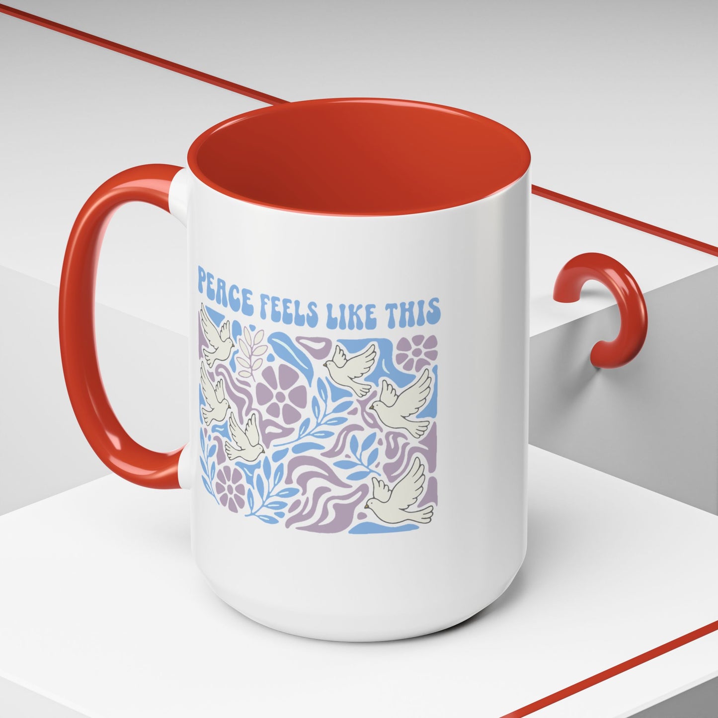 Peace Feels Like This - Color Accent Mug