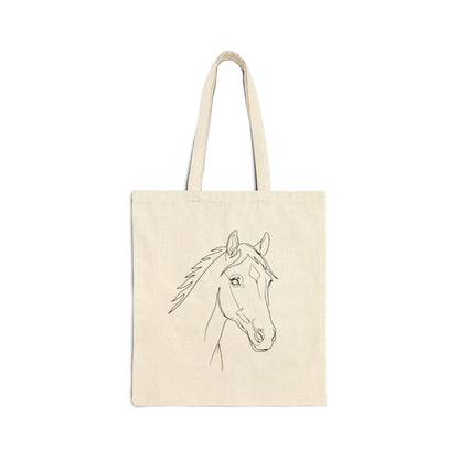 Horse Portrait Sketch - Canvas Tote Bag