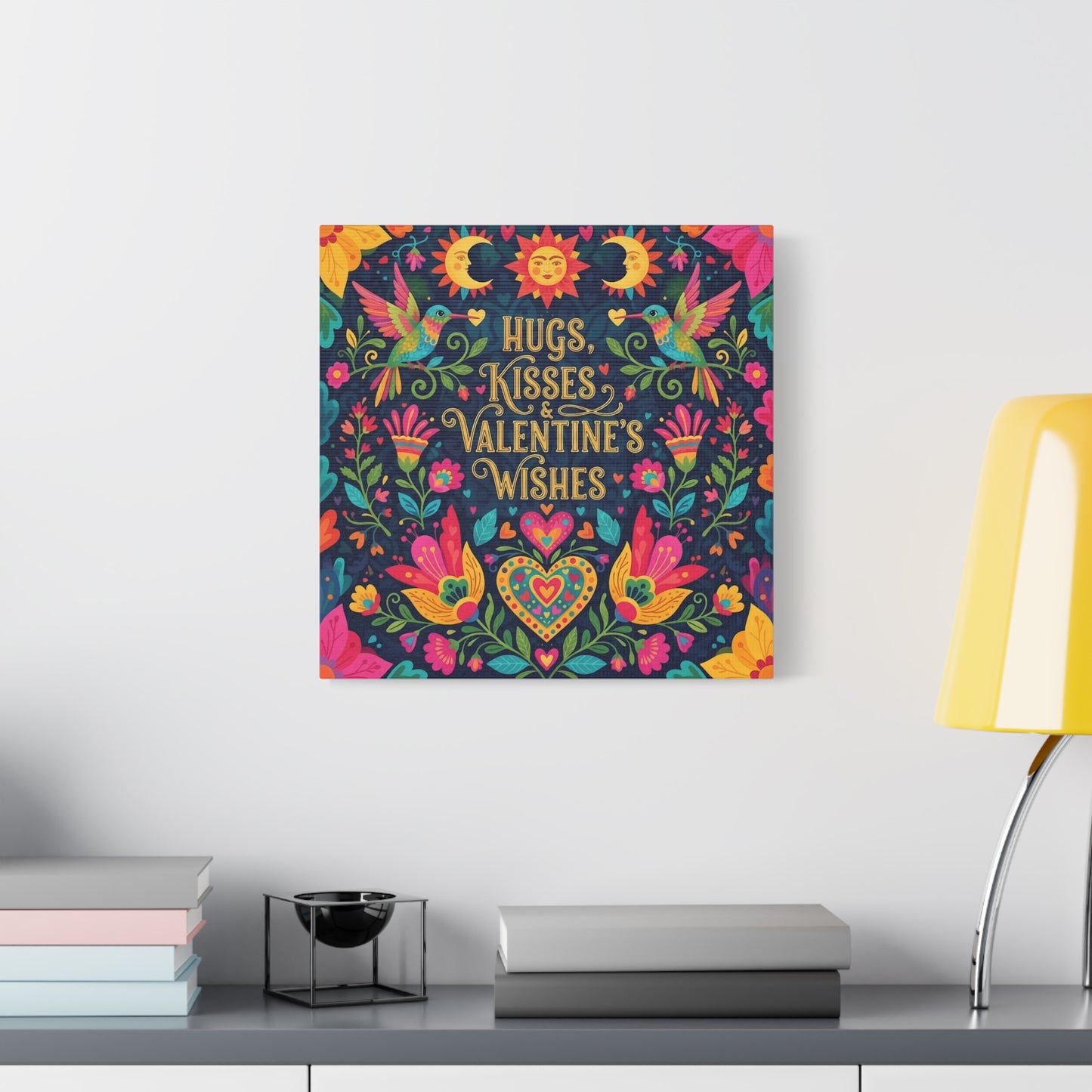 Hugs, Kisses & Valentine's Wishes - Stretched Canvas