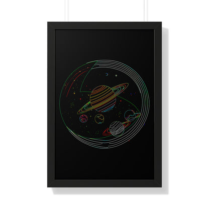 Cosmic Planetary Framed Vertical Poster, Space Art Decor, Astronomy Gift, Home Wall Art, Celestial Decoration, Galaxy Print