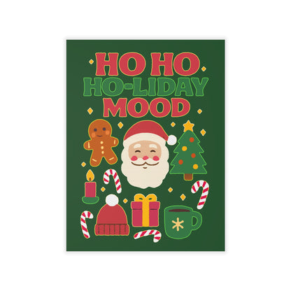 Festive Wall Decals, Ho Ho Ho-liday Mood Decor for Christmas, Holiday Party, Kids Room, Winter Decor, Seasonal Wall Art