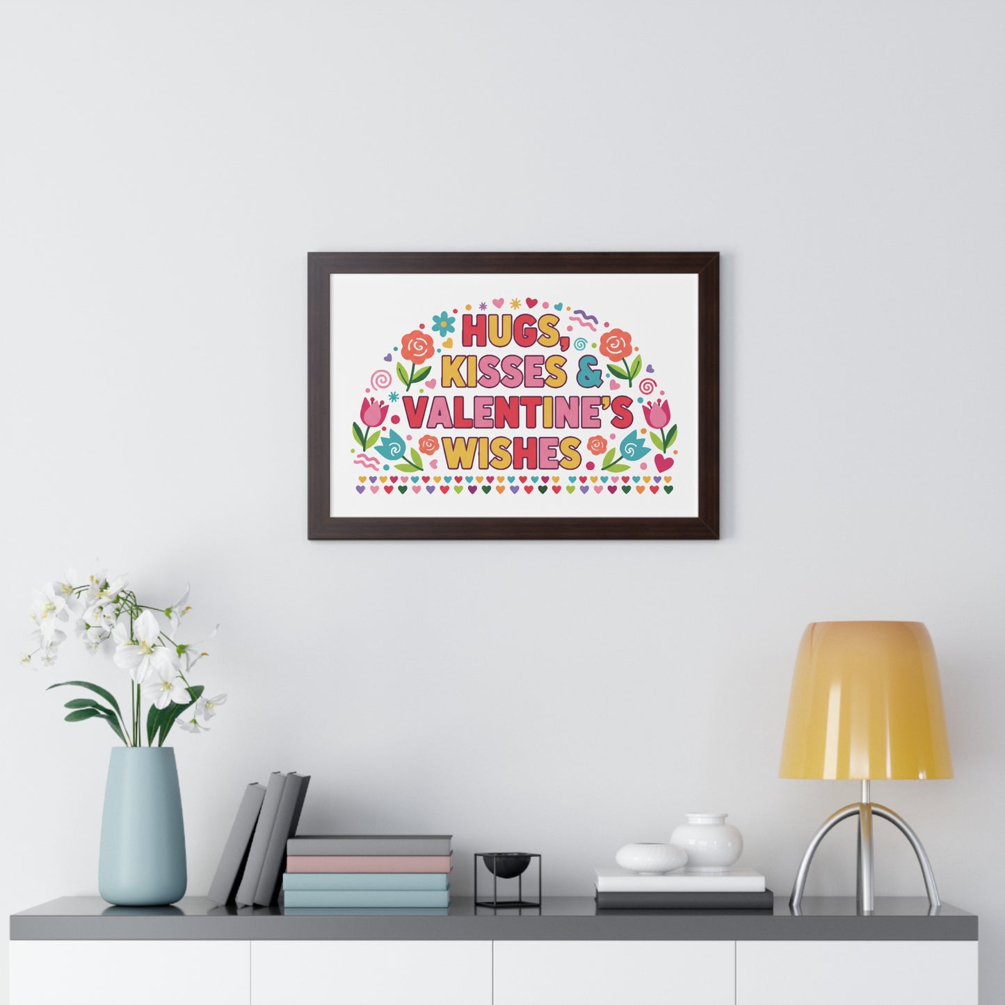 Hugs, Kisses & Valentine's Wishes - Framed Poster