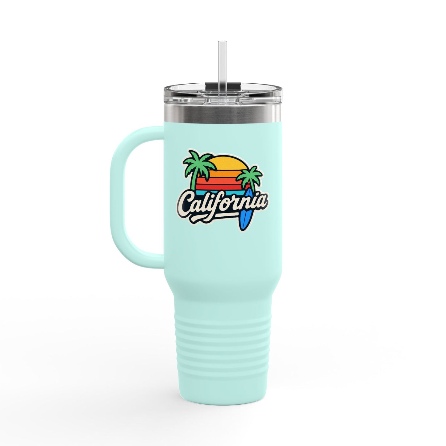 California Insulated Travel Mug - 40oz, Perfect for Road Trips, Outdoor Adventures, Gift for Travelers, Beach Lovers, Summer Vibes