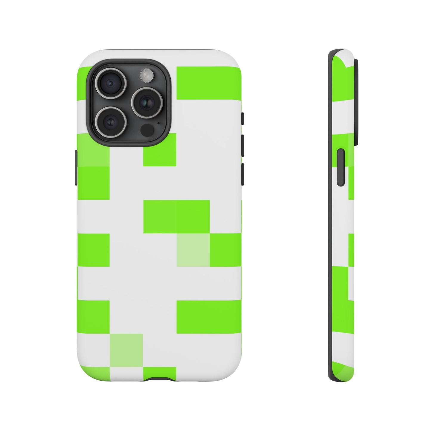 Lime Green Pixel Grid - Phone Case
